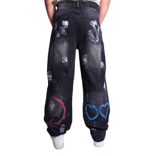 JEANS BAGGY FIT PRINTED WITH CUTTING