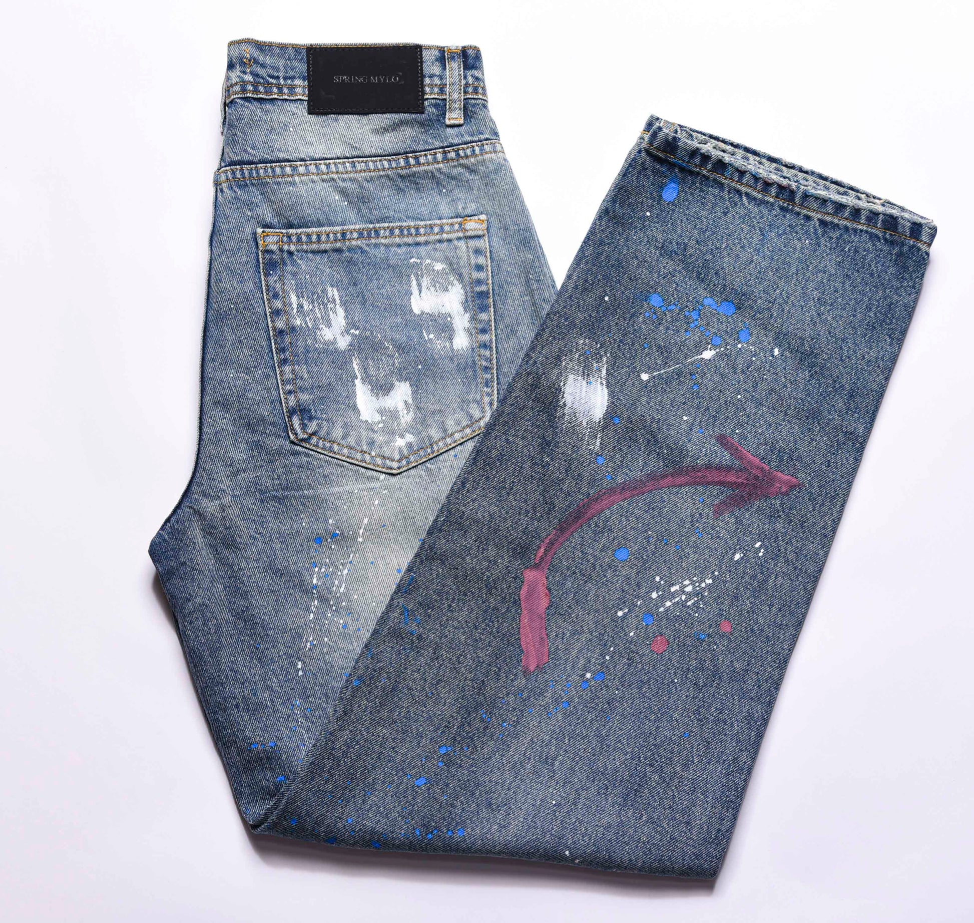 JEANS BAGGY FIT PRINTED WITH CUTTING
