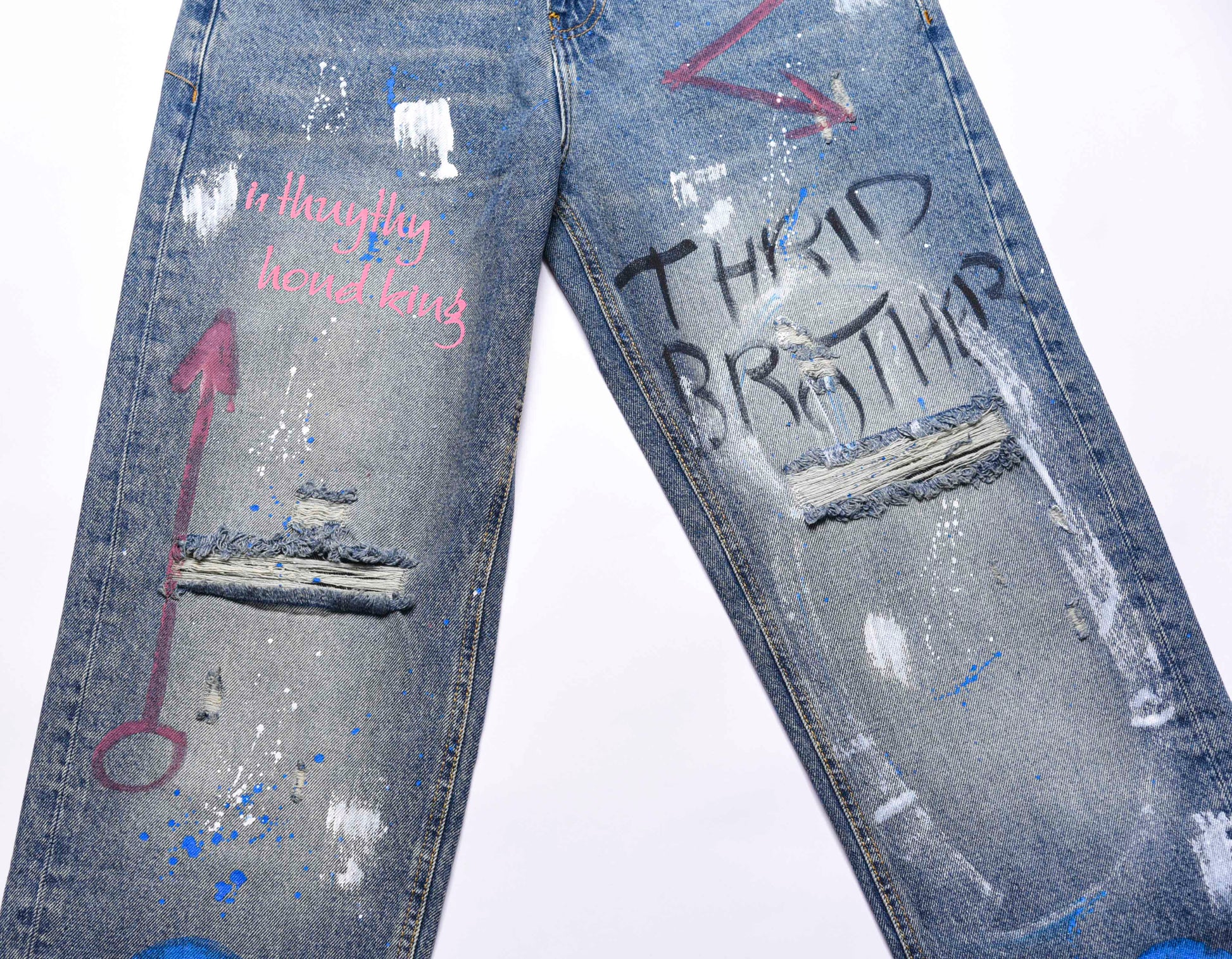 JEANS BAGGY FIT PRINTED WITH CUTTING